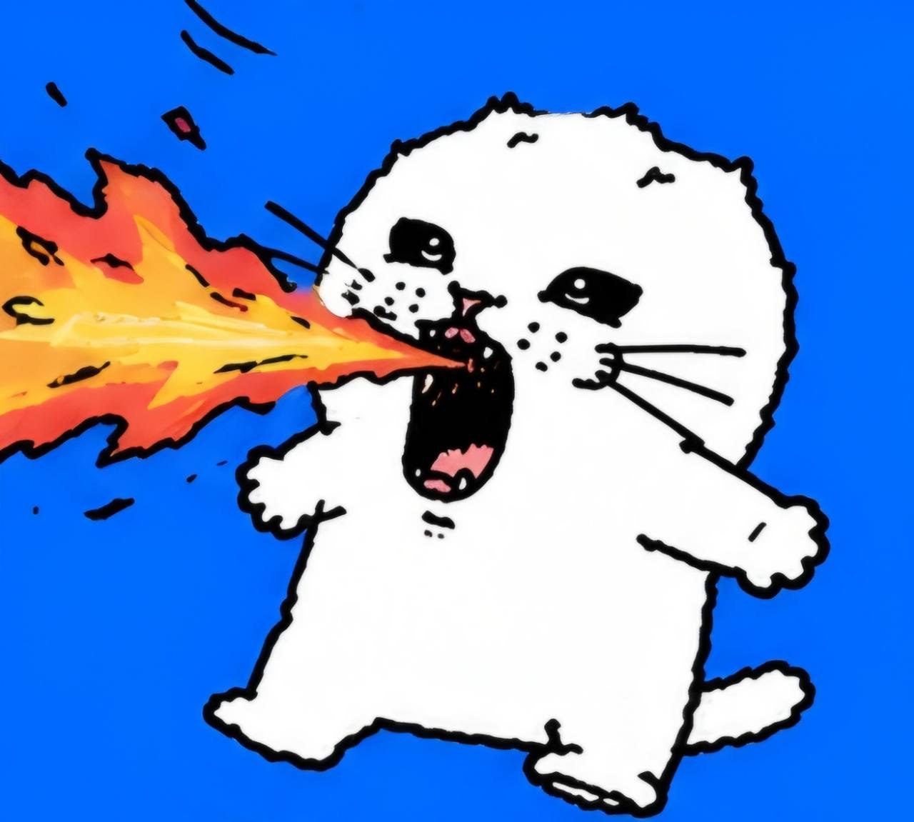 Elycat breathing fire